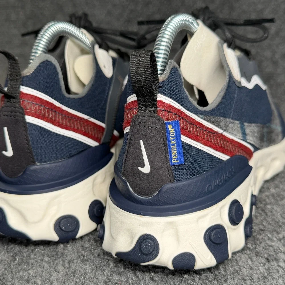 Nike React‎ Element 55 Pendleton Running Shoes Women's 8.5 Blue Retro Athletic